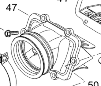 Патрубок впускной оригинальный BRP 420867240 для BRP LYNX/Ski-Doo 600 HO SDI (2004-2009)