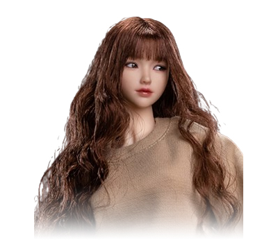 Женская голова (скульпт) с длинными каштановыми волосами и подвижными глазами - 1/6 scale Out of School series Zoe Head Sculpt (I8-H005A) - I8Toys