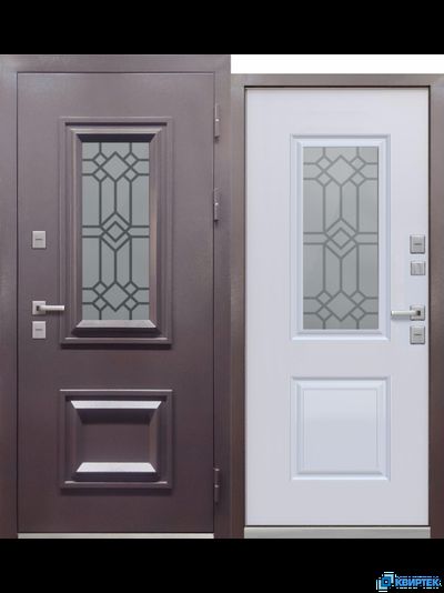 Дверь входная металлическая с терморазрывом ТЕРМО 3 Букле графит купить в Челябинске | КВИРТЕК