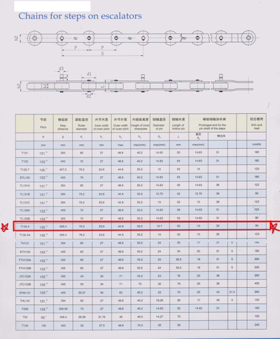 Цепь ступеней на эскалатор усиленная. В ассортименте!