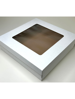 Коробка для торта/канапе/пирогов/выпечки с/о (белая), 300*300*80мм