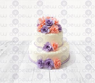 Торт № 21 "Белый цветочный" (Свадебные)