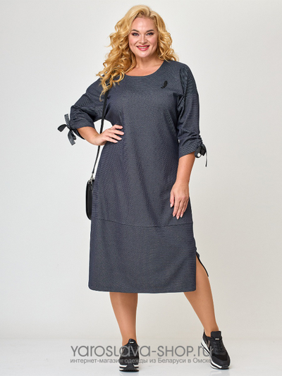 Трикотажное платье свободного кроя серого цвета