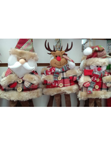 Украшения на ёлку Дед мороз и друзья в шубах длинные ноги упаковка 12 штук