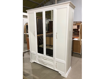 Шкаф Грация ШР-4 белый с зеркалами ( Браво мебель )