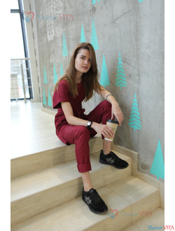 БЛУЗА DOCLIKE DL413 бордовый