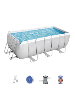 Bestway 56456 Каркасный бассейн Power Steel 412х201х122см, 8124л, фил.-насос 2006л/ч, лестница, попл.-дозатор