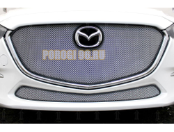 Защита радиатора Mazda 3 2016-2019 chrome верх (без рамки)