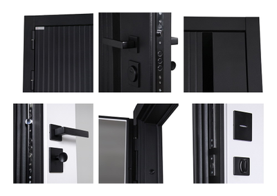 Стальная дверь   Silver с зеркалом. Заказная модель.