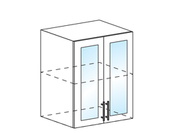 ШВС 600 Шкаф настенный 2-дверный со стеклом