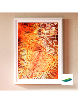 Постер «Карта. Карибский бассейн и Южная Америка» из коллекции «Странствия»