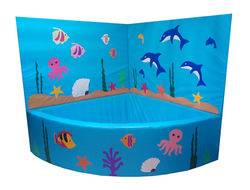 Детский сухой бассейн угловой «Морское дно» с матами R200xH40 разборный