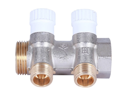 Коллектор STOUT распределительный 1", 2 отвода 1/2" плоское уплотнение (Арт. SMB 6852 011202)