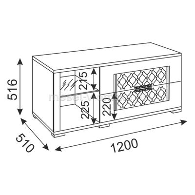 Тумба ТВ &quot;Тиффани-ЗР&quot; №14 малая (копия)