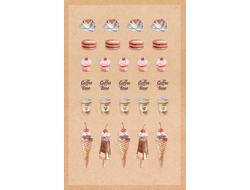 Наклейки пластиковые «Сладости" 10 х 16