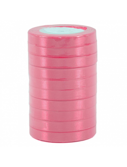Лента атласная 1,2см*25ярд Розовый 05