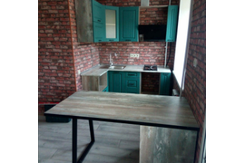 кухня угловая с барной стойкой, 1400*2000мм. Материал фасадов МДФ. Срок изготовления от 30 рабочих дней. Цена на момент изготовления 74000 руб.