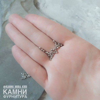 Бусины-разделители ЛЮКС 2 мм родиевое покрытие, цена за набор