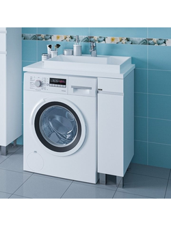 Раковина над стиральной машиной Юпитер 80х50 с напольной тумбой Санта Марс 19 R