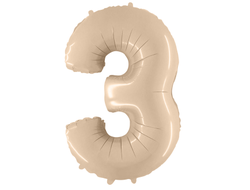Фольгированная цифра - "Кремовая"