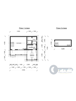 Б-22 ГАБАРИТНЫЕ РАЗМЕРЫ: (8Х7М) 2 ЭТАЖА, ОБЩАЯ ПЛОЩАДЬ: 60М²