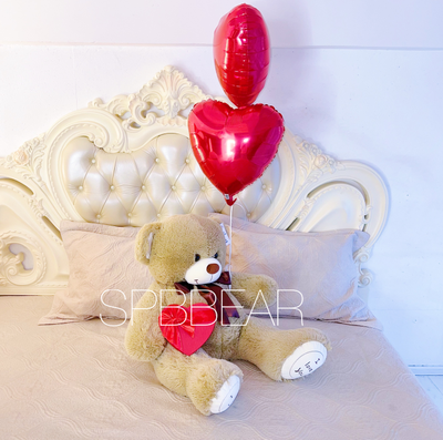 Подарочный набор №3 - Плюшевый мишка 110 см, Шары сердца 2, Киндер бокс средний