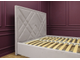Современная дизайнерская кровать Джевел, мягкое высокое изголовье, геометрическая стежка, фанера, усиленная металлом, с подъемным механизмом и бельевым ящиком