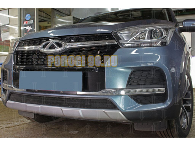 Защита радиатора Chery Tiggo 4 2018- black низ