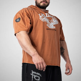 Размахайка с капюшоном 2151-833 Legal Power Stonewashed Pique Jersey  рыжевато-коричневый
