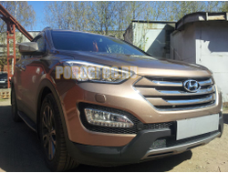 Защита радиатора Hyundai Santa Fe 2012-2015 black PREMIUM