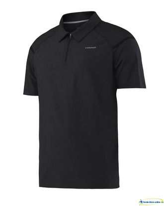 Теннисная футболка-поло Head Performance M Polo Shirt (black-grey)