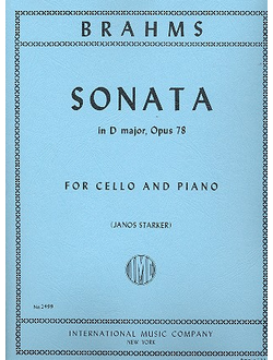 Brahms Sonata D major op.78, arranged for violoncello  and piano