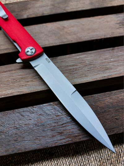 Складной нож Single EVO. Клинок копье. сталь AUS10, рукоять G10, цвет красный
