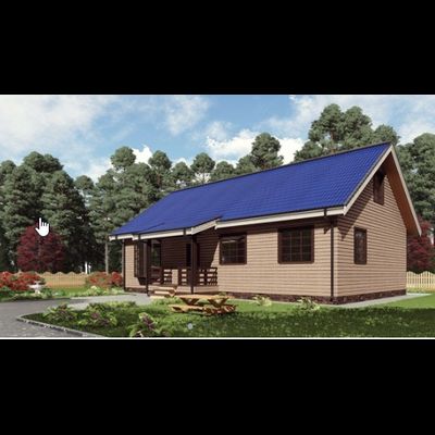 Одноэтажный каркасный дом с тремя спальнями 96м² (SK48)