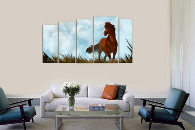 Модульная картина "Гордый мустанг"