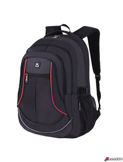 Рюкзак BRAUBERG HIGH SCHOOL универсальный, 3 отделения, «Легенда», черный/красный, 46×31×18 см. 271651