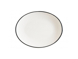 Блюдо овальное 250*190 мм. Линеа Черный, форма Мув Bonna