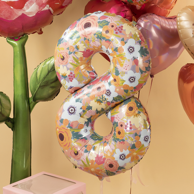 Шар 34"/86 см Цифра 8, Цветы