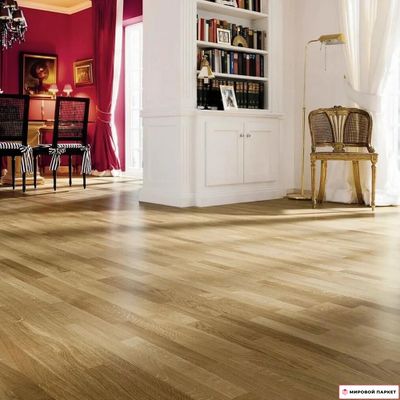 Паркетная доска PolarWood Classic Дуб Тундра 188 мм 3-х полосная без фаски лак замок 2G толщина 14 мм 3.41 м2