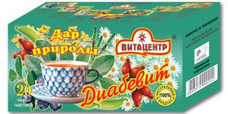 Чайный напиток ДАР ПРИРОДЫ "ДИАБЕВИТ" 20 фильтр-пакетов по 1,5 гр