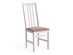 Стул SWEDEN с мягкой обивкой белый, ткань бежевая