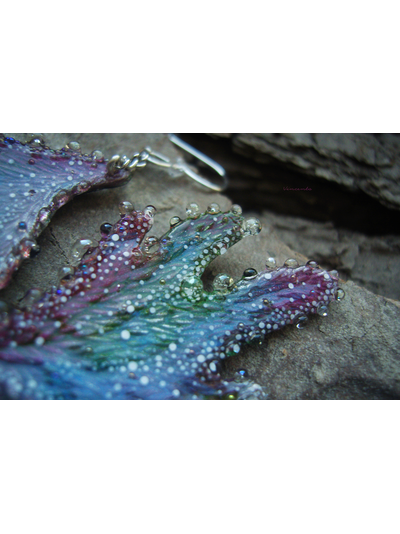 Комплект украшений из серёжек-крылышек и цветочка-кольца "Галлициниум, фея Рассветного Сада"