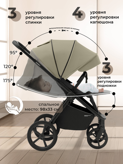 Прогулочная коляска Sweet Baby Elegante S Light Green