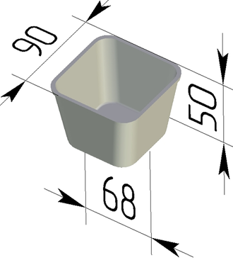 Хлебная форма 12-3 (90 х 90 х 50 мм)