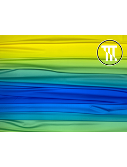 Бифлекс матовый градиент, цв. Желтый + Зеленый + Синий (отрез 150см)