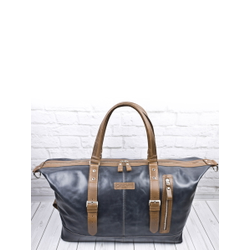 Кожаная дорожная сумка Campora Premium dark blue (арт. 
4019-54)