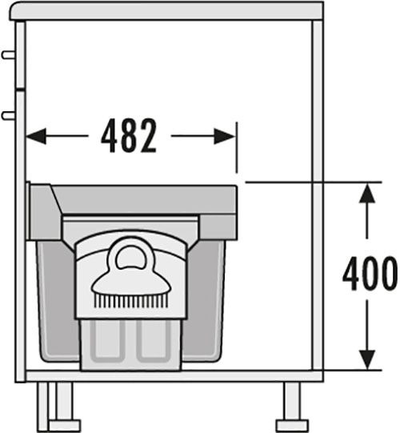 ВСТРАИВАЕМОЕ ВЕДРО ДЛЯ МУСОРА 30Л TANDEM HAILO