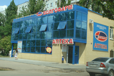 Пример здания с синей пленкой R BLUE 15