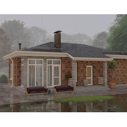 Одноэтажный дом с двумя спальнями 93м² (S60)