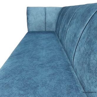 Кухонный ДИВАН "ФОРУМ-8" с боковой спинкой, Синий Левый